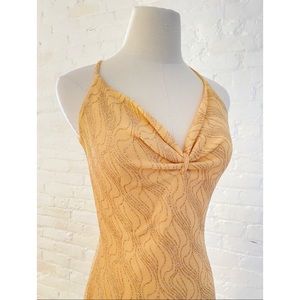 Vintage 1970s Gold Glitter Gown